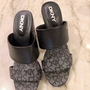 DKNY Black and Gray Women's Sandals